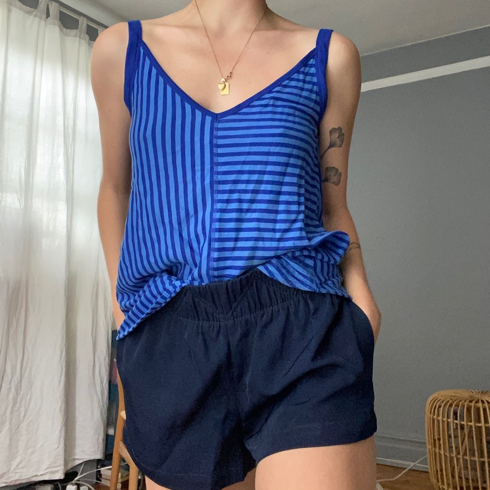 Sandro striped blue tank